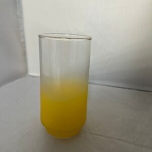 MCM Libbey Glass Blendo Frosted Yellow Tumbler Glass